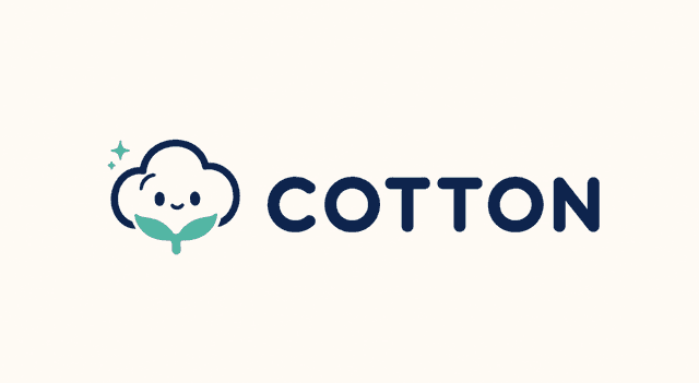 Cotton 마스코트 + 워드마크